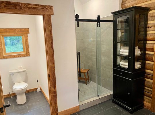A bathroom with luxury amenities