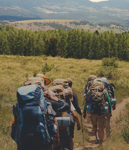 A group of people hiking