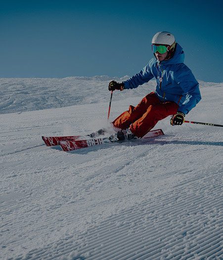 A man ice skiing