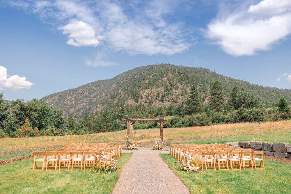 Chairs for a wedding at Alberton Orchards